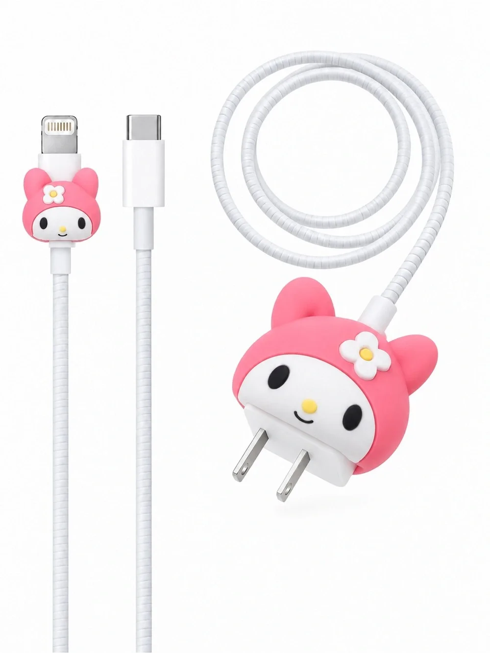 My Melody Silicone Charger Cover & Cable Protector 2pc Set NWT